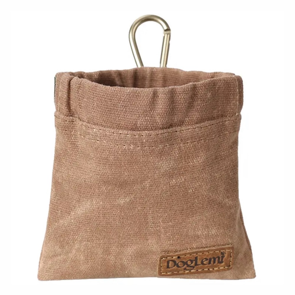 BROWN Doglemi Dog Treat Training Bag Easy Open With Clip